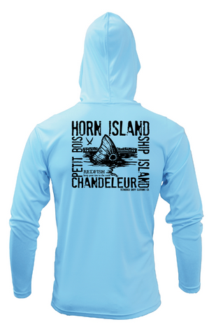 Tethered Skiff - Sky Blue LS Hooded - Islands