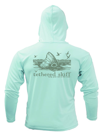 Tethered Skiff - Sea Foam LS Hooded - Redfish
