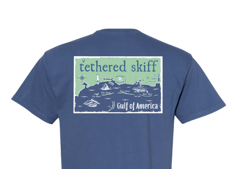 Tethered Skiff - Island Map - Navy Blue - Comfort Colors - Tethered Skiff