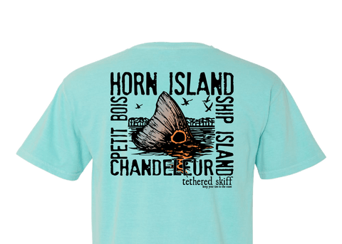 Tethered Skiff - Islands Print - Chalky Mint - Comfort Colors - Tethered Skiff