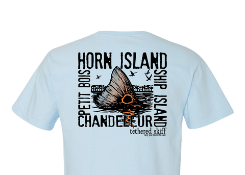 Tethered Skiff - Islands Print - Light Blue - Comfort Colors - Tethered Skiff