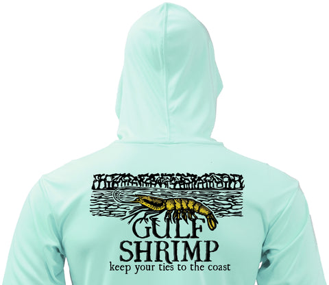 Tethered Skiff - YOUTH - Sea Foam LS Hooded - Gulf Shrimp - Tethered Skiff